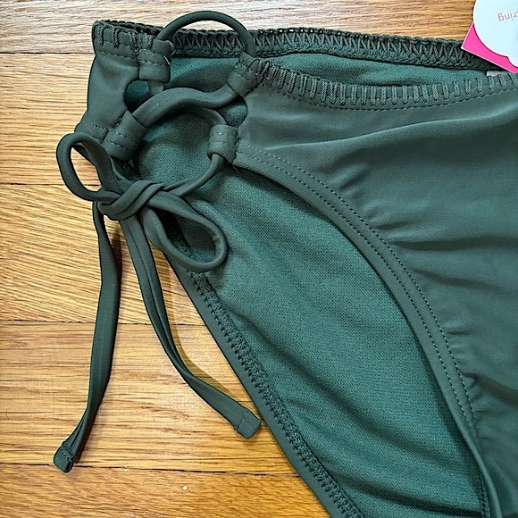 NWT Target Xhilaration Olive Keyhole Side Tie String Bikini Swim Bottoms - Picture 4 of 13